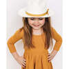 Fedora Wide Brim Hat With Ribbon, Yellow - Hats - 2