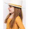 Fedora Wide Brim Hat With Ribbon, Yellow - Hats - 3