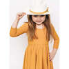 Fedora Wide Brim Hat With Ribbon, Yellow - Hats - 5