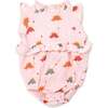 Stegosaurus Party Gauze Lola Bubble, Pale Pink - Onesies - 1 - thumbnail