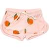 Oranges Print Drawstring Terry Track Short, Pale Pink - Shorts - 1 - thumbnail