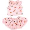 Stegosaurus Party Gauze Lola Top Tutu Skirt Set, Pale Pink - Mixed Apparel Set - 1 - thumbnail