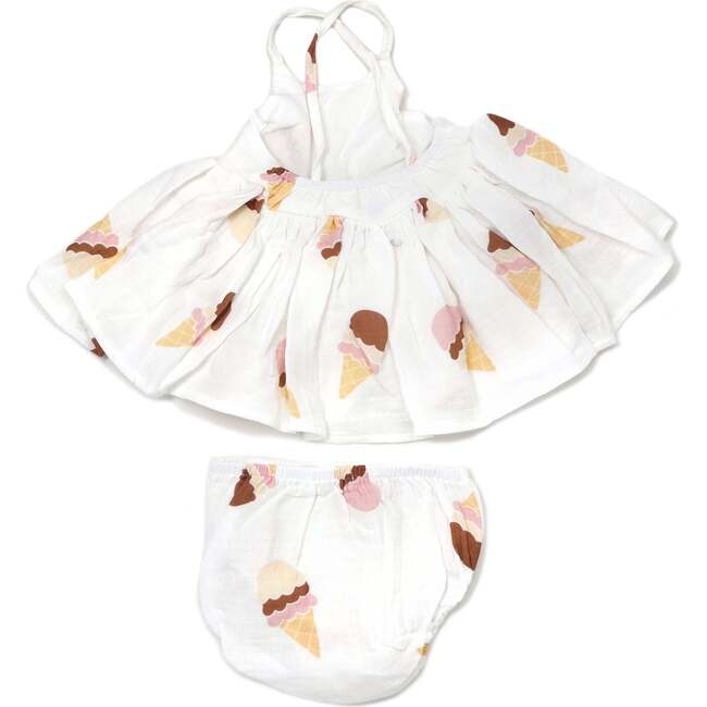 Ice Cream Cone Gauze Party Dress, Oyster - Dresses - 2