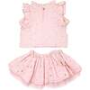 Mini Gold Stars Gauze Lola Top and Tutu Set, Pale Pink - Mixed Apparel Set - 2