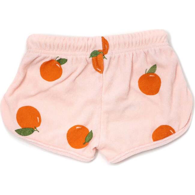 Oranges Print Drawstring Terry Track Short, Pale Pink - Shorts - 2