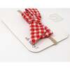 Gingham Tie Bow Headband, Red Cherry - Headbands - 2