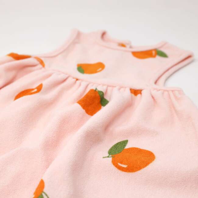 Oranges Print Terry Tank Dress, Pale Pink - Dresses - 3