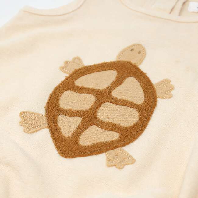 Turtle Terry Applique Terry Bubble, Vanilla - Onesies - 3