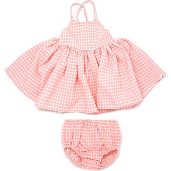 Gingham Party Dress, Pale Pink