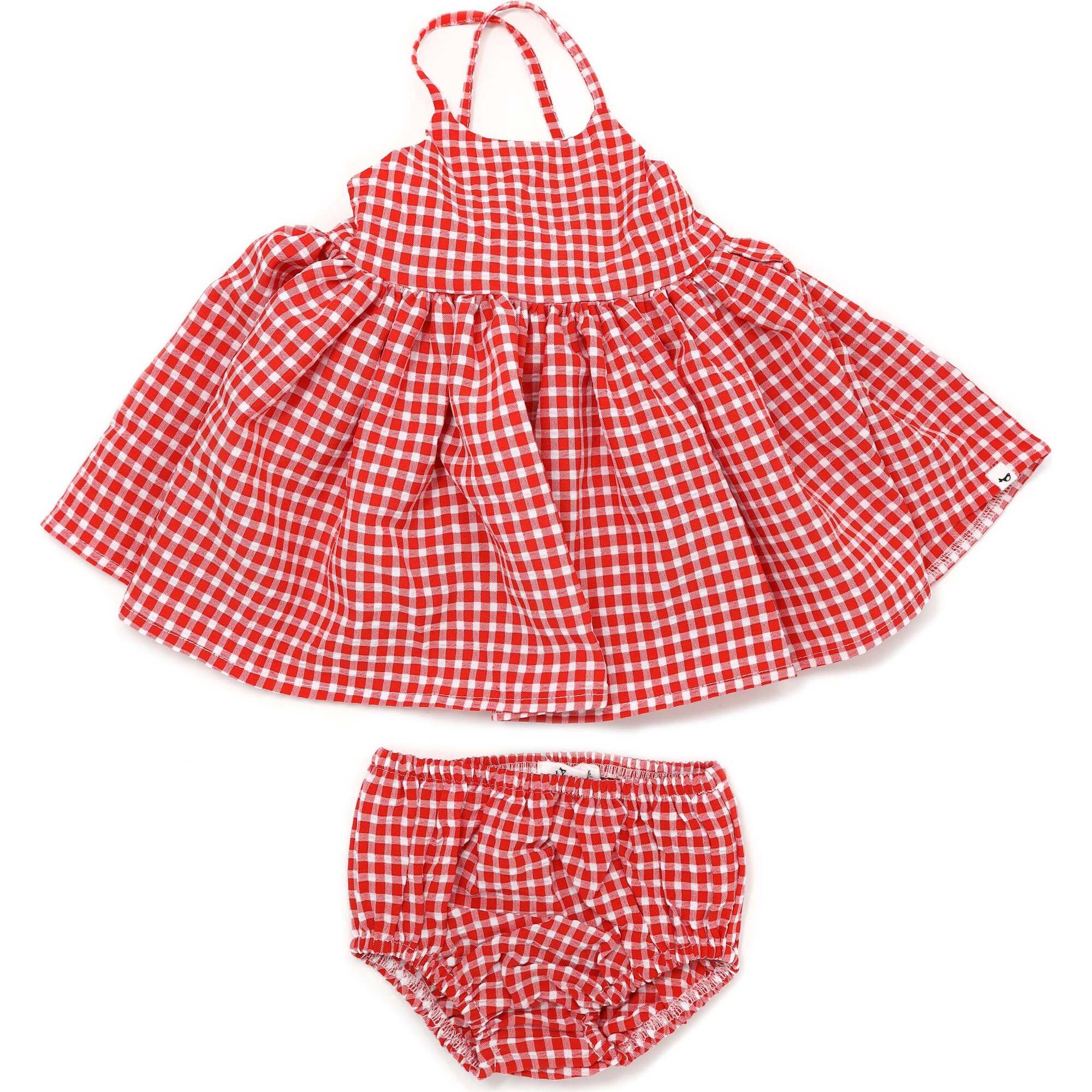 Gingham Party Dress, Red Cherry - Dresses - 1