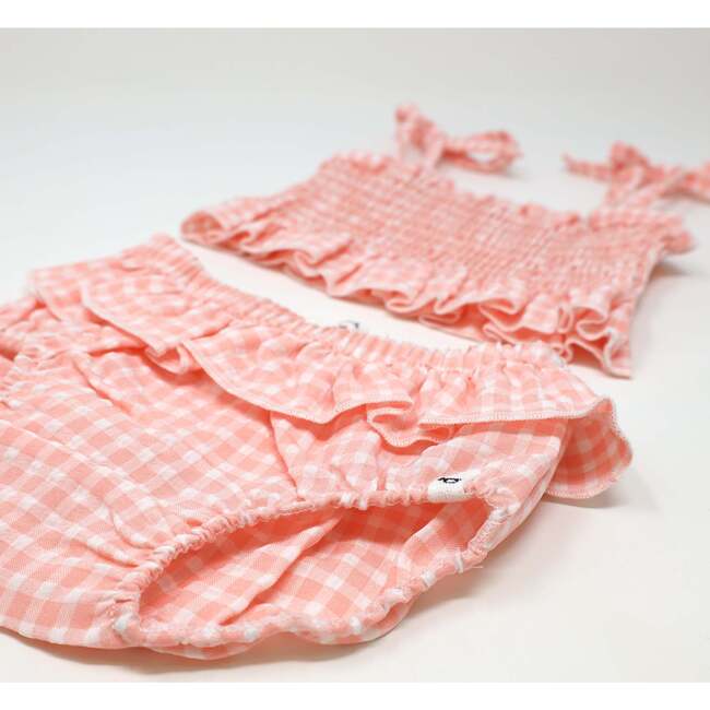 Gingham Sunsuit Set, Pale Pink - Mixed Apparel Set - 3