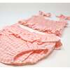 Gingham Sunsuit Set, Pale Pink - Mixed Apparel Set - 3