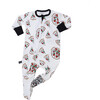 Hipster Pizza Bamboo Footed Sleeper, White - Footie Pajamas - 1 - thumbnail