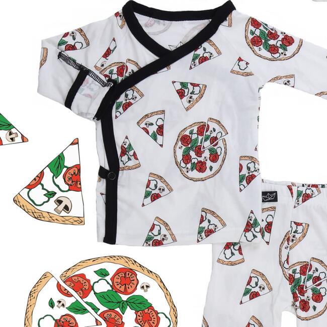 Hipster Pizza Bamboo Take Me Home Set, White - Pajamas - 2