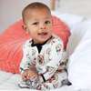 Hipster Pizza Bamboo Footed Sleeper, White - Footie Pajamas - 2