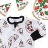 Hipster Pizza Bamboo Footed Sleeper, White - Footie Pajamas - 3