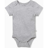 Short Sleeve Bodysuit, Grey - Bodysuits - 1 - thumbnail