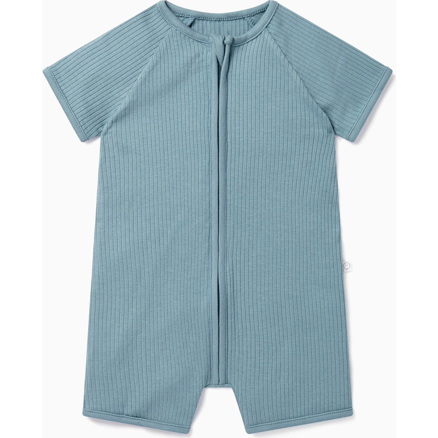 Ribbed Summer Zip-Up Sleepsuit, Sky - Rompers - 1