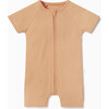 Ribbed Summer Zip-Up Sleepsuit, Orange - Rompers - 1 - thumbnail