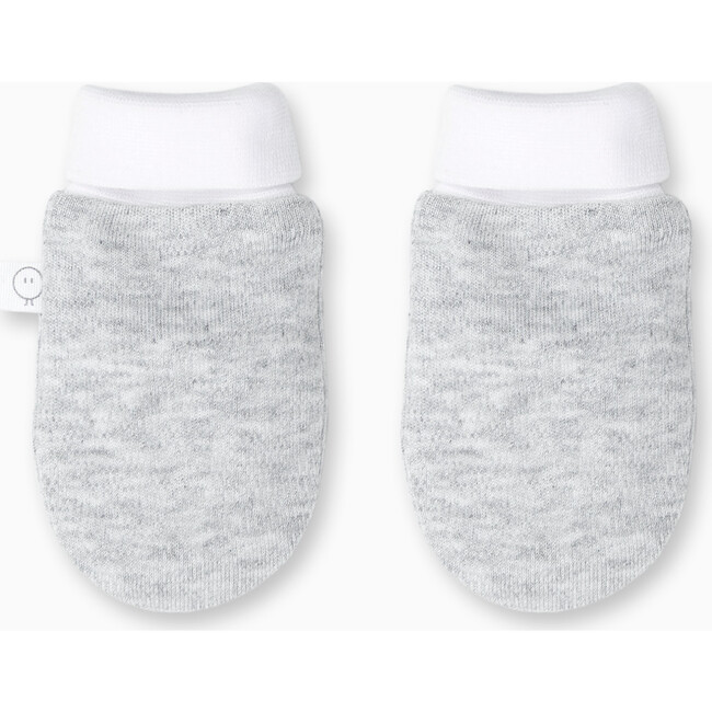 Towel Mitt With Loop, White And Grey
