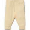 Ribbed Buttoned Neckline Pajamas, Yellow - Pajamas - 2