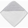 Hooded Towel, White And Grey - Towels - 1 - thumbnail
