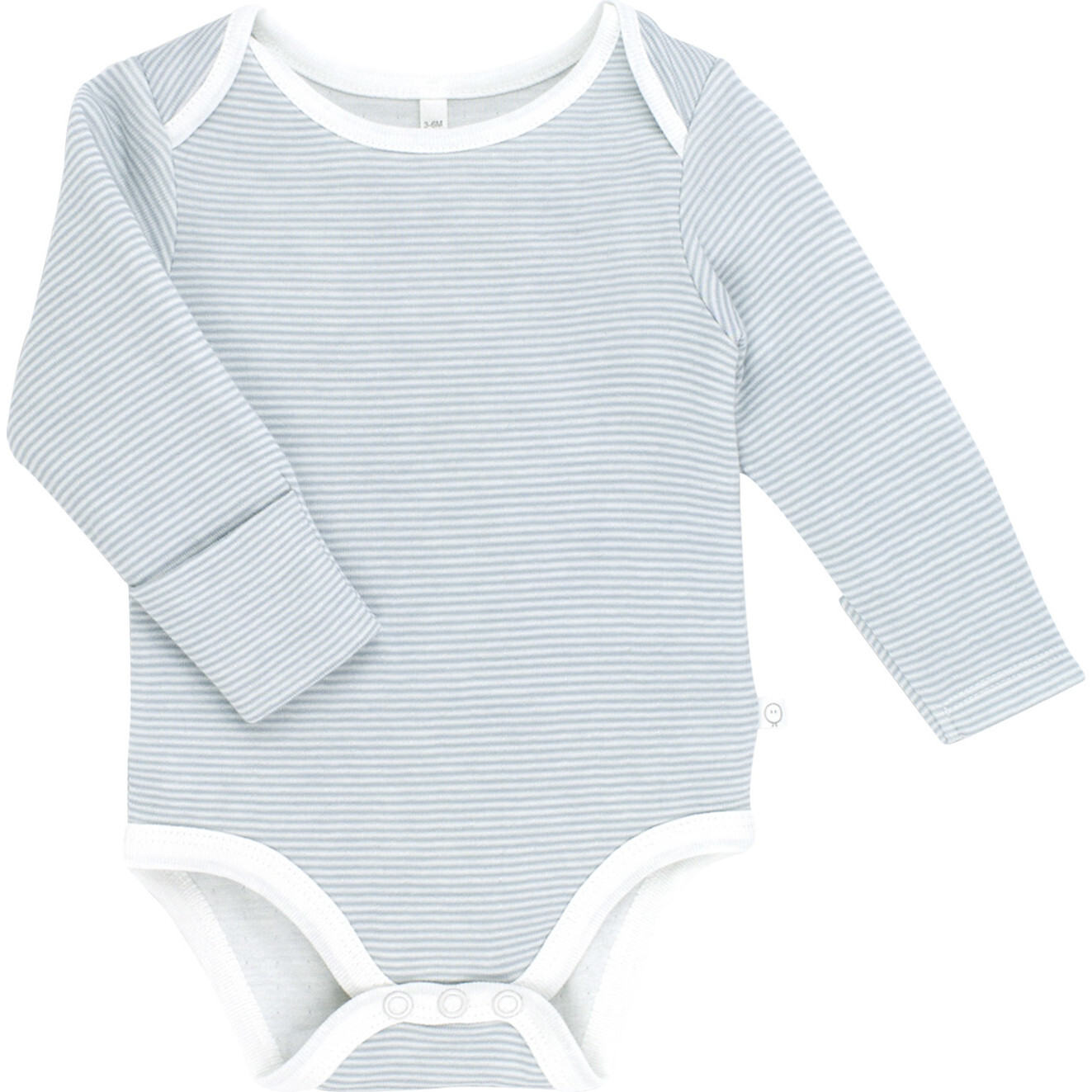Long Sleeve Bodysuit, Blue Stripe - Onesies - 1