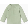 Ribbed Buttoned Neckline Pajamas, Sage - Pajamas - 1 - thumbnail
