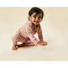 Ribbed Buttoned Neckline Pajamas, Rose - Pajamas - 2