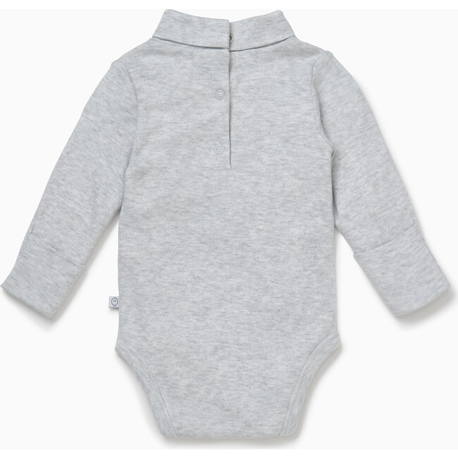 High Roll Neck Bodysuit, Grey Marl - Bodysuits - 2