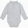 High Roll Neck Bodysuit, Grey Marl - Bodysuits - 2