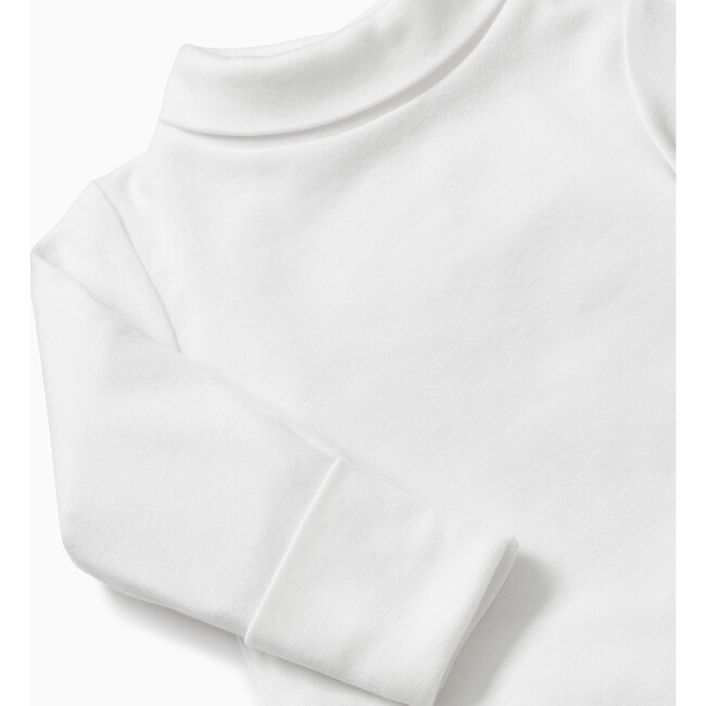 High Roll Neck Bodysuit, White - Bodysuits - 2