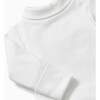 High Roll Neck Bodysuit, White - Bodysuits - 2