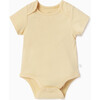 Ribbed Short Sleeve Bodysuit, Yellow - Bodysuits - 1 - thumbnail