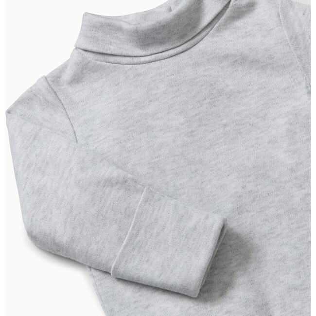 High Roll Neck Bodysuit, Grey Marl - Bodysuits - 3