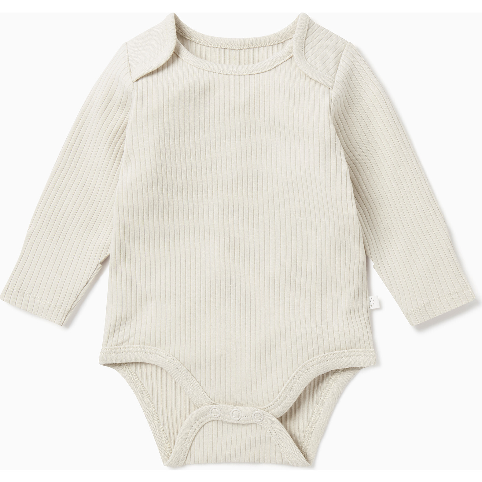 Ribbed Long Sleeve Bodysuit, Ecru - Bodysuits - 1