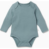 Ribbed Long Sleeve Bodysuit, Sky - Bodysuits - 1 - thumbnail