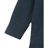 Ribbed Long Sleeve Bodysuit, Navy - Bodysuits - 3