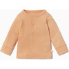 Ribbed Buttoned Neckline Pajamas, Orange - Pajamas - 1 - thumbnail