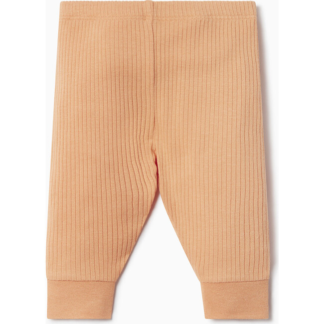 Ribbed Buttoned Neckline Pajamas, Orange - Pajamas - 2