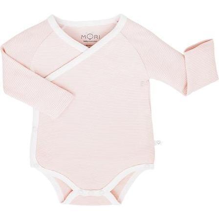 Long Sleeve Kimono, Blush Stripe - Bodysuits - 1