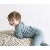 Ribbed Buttoned Neckline Pajamas, Sky - Pajamas - 2