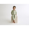 Ribbed Buttoned Neckline Pajamas, Sage - Pajamas - 3