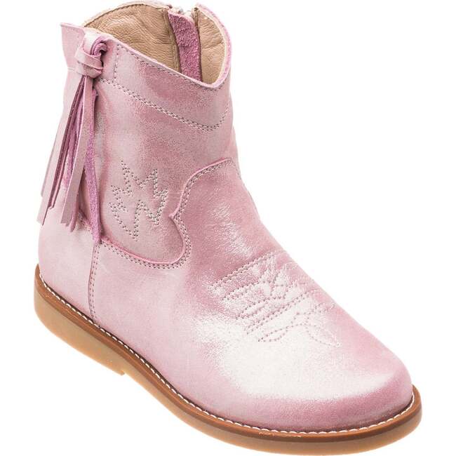 Hannah Suede Boot, Metallic Pink