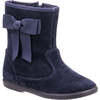 Boots with Bow, Suede Navy - Boots - 3