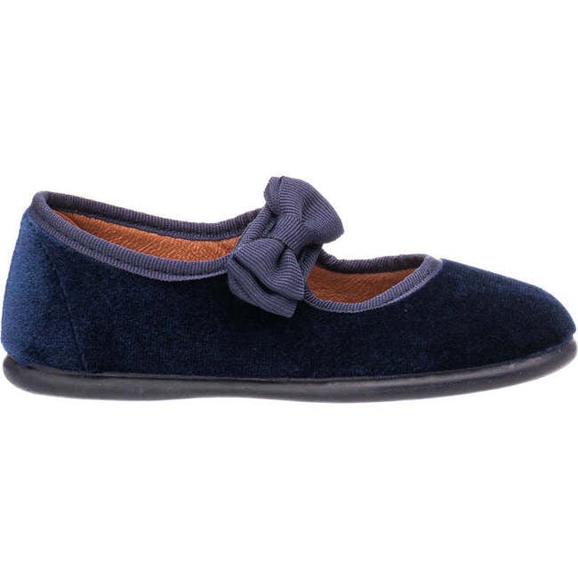 Velvet Bow Mary Jane, Navy - Mary Janes - 3