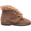 Teddy Bootie with Laces, Suede Mink - Booties - 3