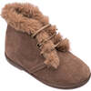 Teddy Bootie with Laces, Suede Mink - Booties - 4