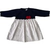 Stars Navy Knit Dress, Red Pom pom Holiday Special - Dresses - 1 - thumbnail