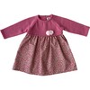 Flower Pink Rose Knit Dress, Pink Pom Pom - Dresses - 1 - thumbnail